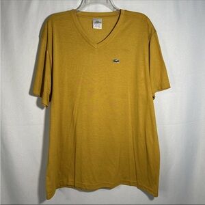 Lacoste Men's Mustard V-Neck Tee